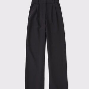 Abercrombie Sloan Tailored Curve Love Black Wide Leg High Waisted Pants